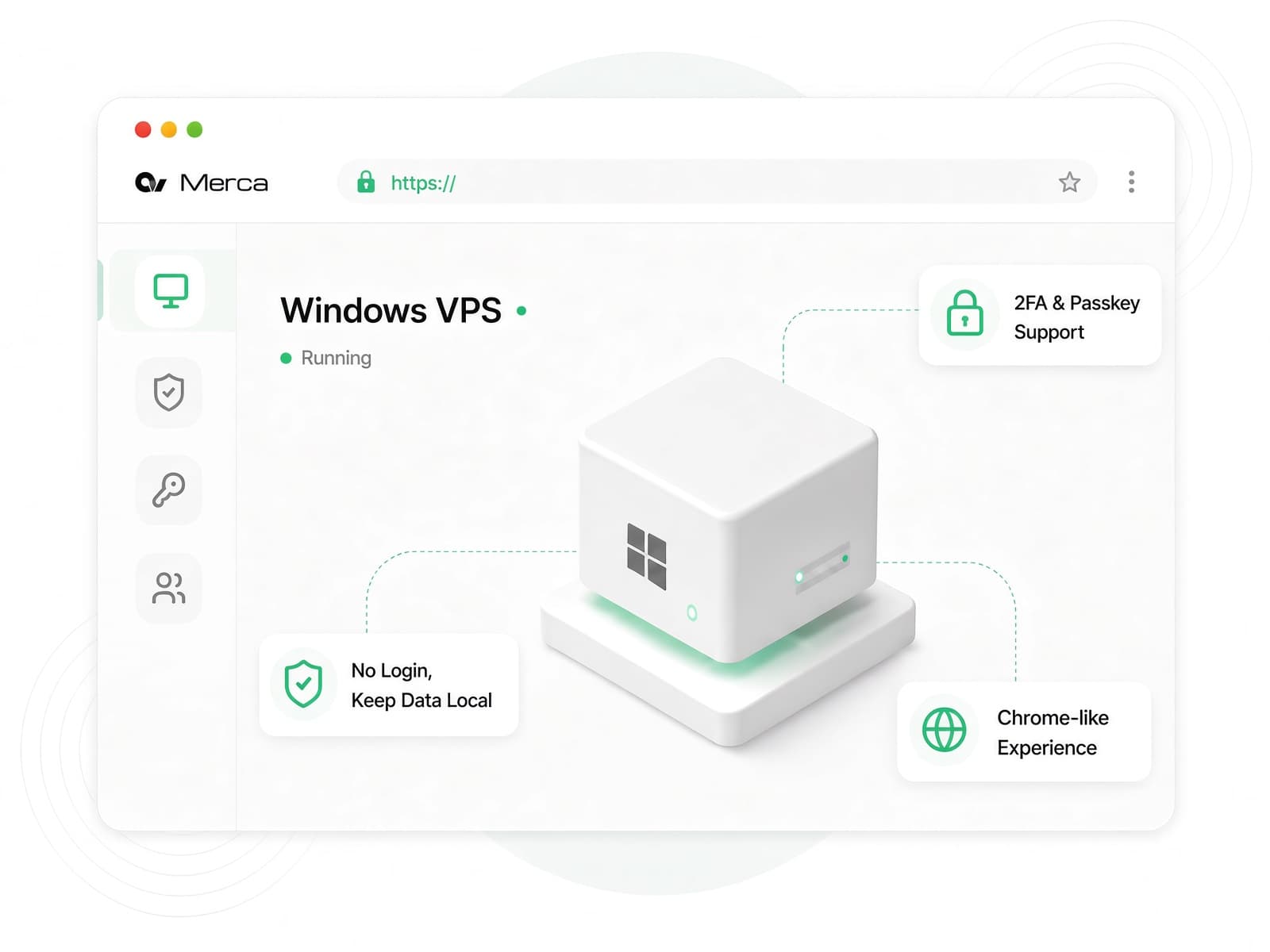Merca VPS: a Windows browser for running stores on a VPS